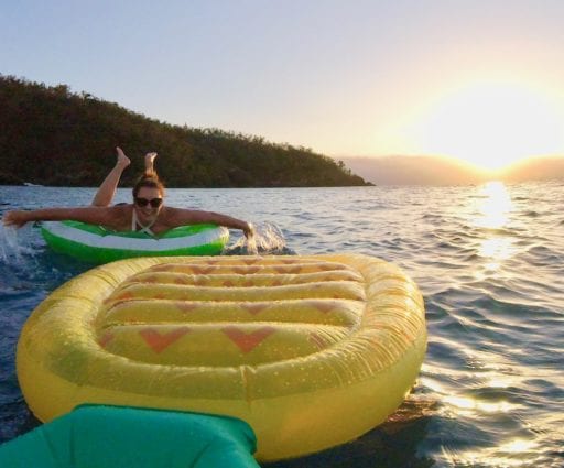 BYO giant inflatable on bareboat charter with Whitsunday Escape